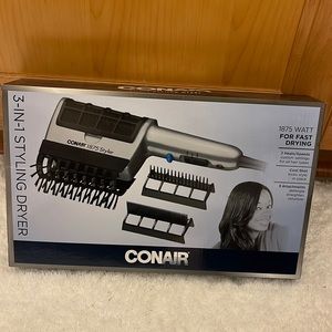 New Conair 3-in-1 Styling Hair Dryer, 1875W Hair Dryer with 3 Attachments